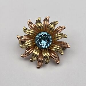 Vintage 1950s Van Dell 1/20 12k Gold Filled Starburst Flower Brooch Pin